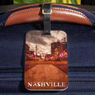 Étiquette À Bagage Vue de la ville de Nashville Tennessee