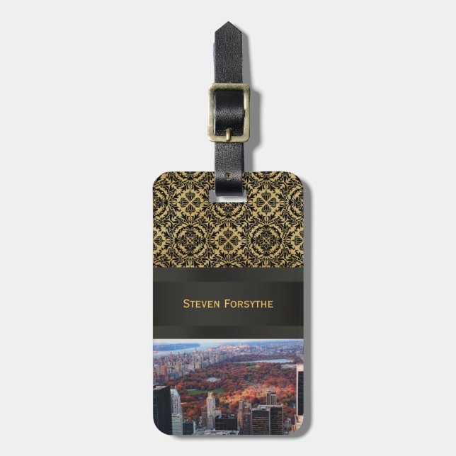 Étiquette À Bagage Vue d'en haut : Automne dans Central Park 01 (Devant Vertical)