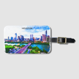 Étiquette À Bagage Vue panoramique de Houston Texas