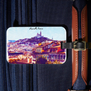 Étiquette À Bagage Vue panoramique de Marseille France
