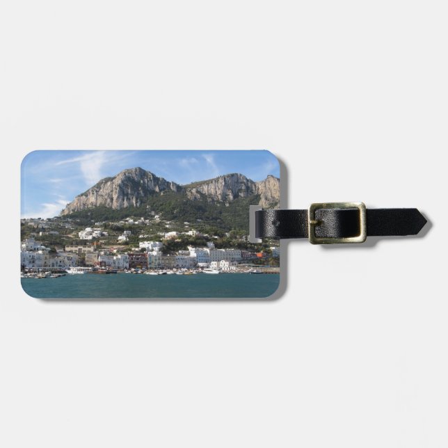 Étiquette À Bagage Vue panoramique de mer de Capri d'île (Devant horizontal)