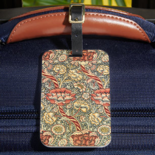 Étiquette À Bagage Wandle par William Morris, textile fin d'art vinta