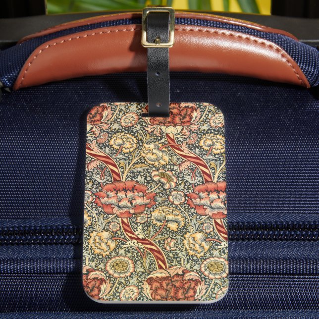 Étiquette À Bagage Wandle par William Morris, textile fin d'art vinta (Insitu Rectoal 2)