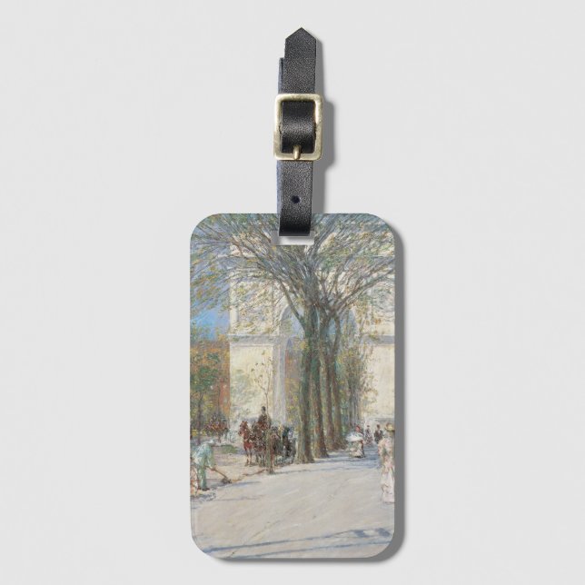 Étiquette À Bagage Washington Arch, Spring de Frederick Childe Hassam (Devant Vertical)