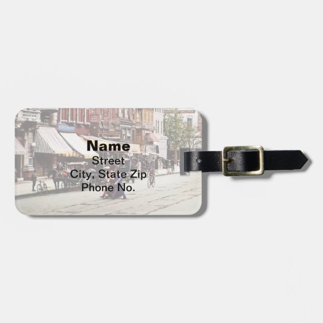 Étiquette À Bagage Washington DC - F St.  c1906 (Devant horizontal)