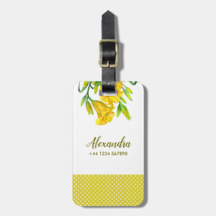 Étiquette À Bagage Watercolor Yellow Day Lilies Floral Art