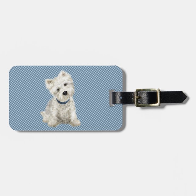 Étiquette À Bagage Westie personnalisé (Devant horizontal)