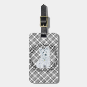 Étiquette À Bagage Westie sur Tartan