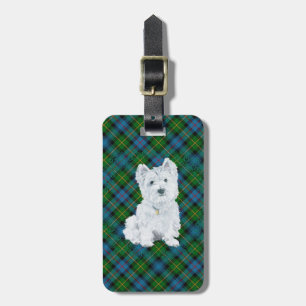 Étiquette À Bagage Westie sur Tartan