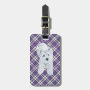 Étiquette À Bagage Westie sur Tartan