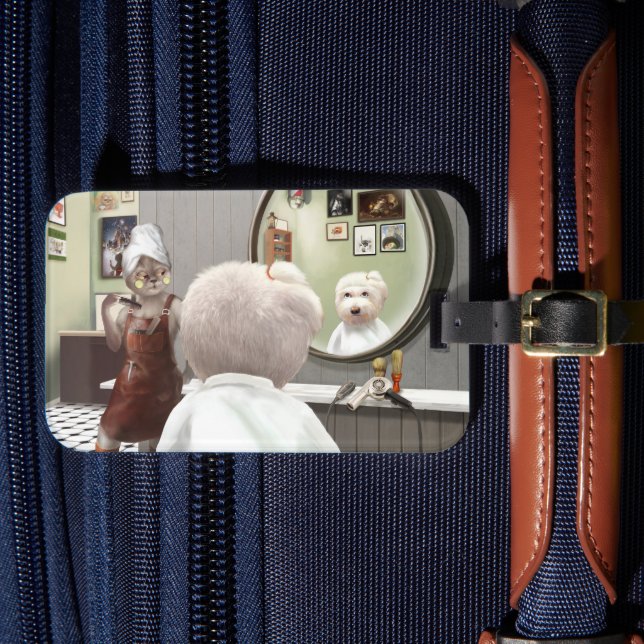 Étiquette À Bagage Whimsical Pet Barber Shop (Insitu Rectoal 4)