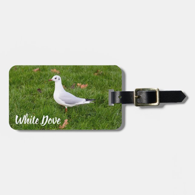 Étiquette À Bagage White Dove for bird and Pigeon lover cadeau (Devant horizontal)