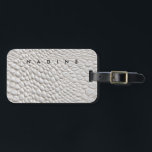 Étiquette À Bagage White leather  texture<br><div class="desc">white leather texture repeating pattern</div>