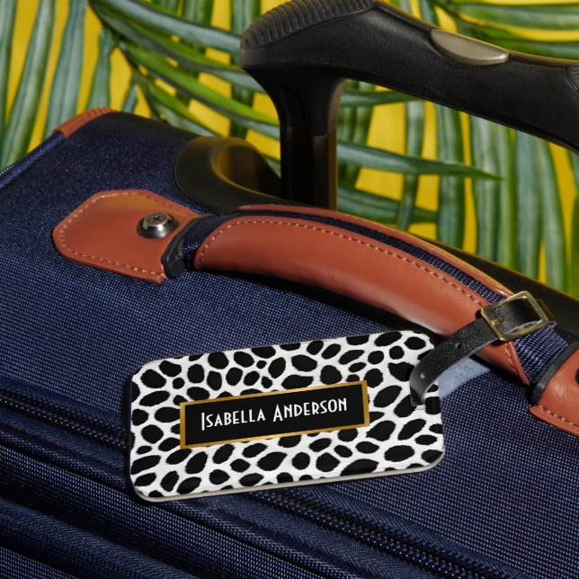 Étiquette À Bagage White Leopard Elégante Collection de luxe tendance (Insitu Rectoal 3)
