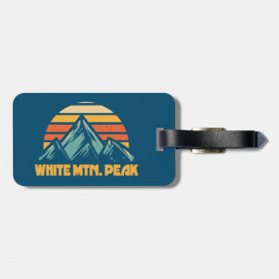 Étiquette À Bagage White Mountain Peak California Retro Turquoise