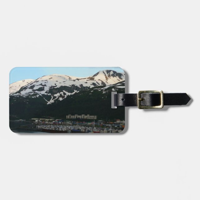 Étiquette À Bagage Whittier at Dusk Pittoresque Alaska Photographie (Devant horizontal)