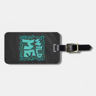 Étiquette À Bagage Wild Me Design léopard Brown et Turquoise