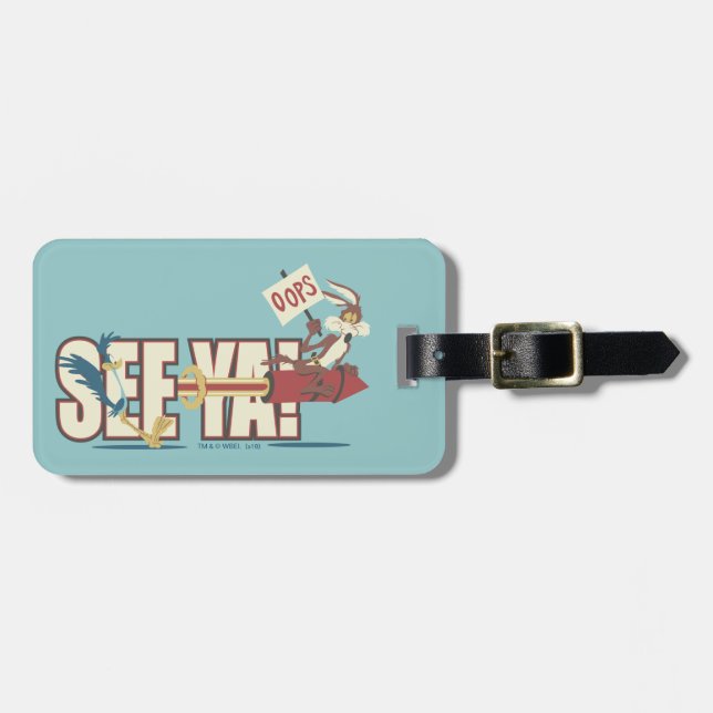 Étiquette À Bagage WILE E. COYOTE™ Rocketing Past ROAD RUNNER™ (Devant horizontal)