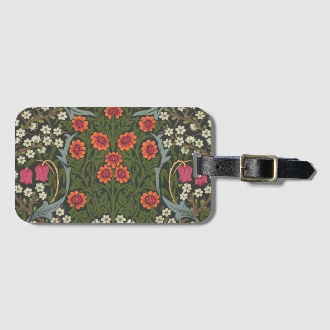 Étiquette À Bagage William Morris Blackthorn Garden Flower Classic (Devant Horizontal)
