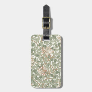 Étiquette À Bagage William Morris Chèvrefeuille Vert Floral
