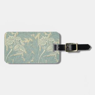 Étiquette À Bagage William Morris Classique Tulipe Bleu Floral