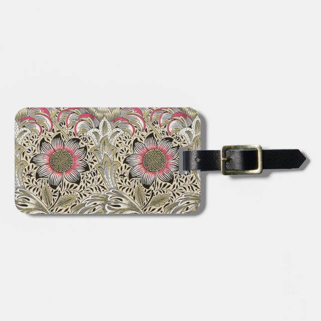 Étiquette À Bagage William Morris Corncockle Floral Vintage (Devant horizontal)