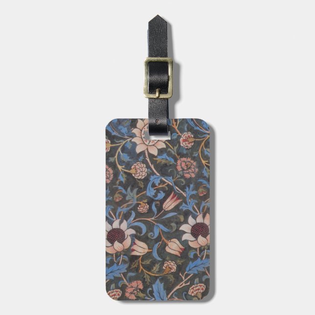 Étiquette À Bagage William Morris Evenlode Textile Art Floral (Devant Vertical)