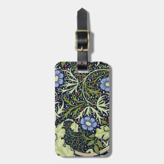 Étiquette À Bagage William Morris Fleur d'antiquité aux algues marine