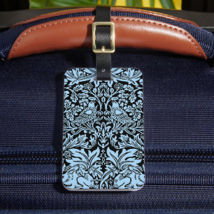 Étiquette À Bagage William Morris Frère Lapin Bleu Clair Noir