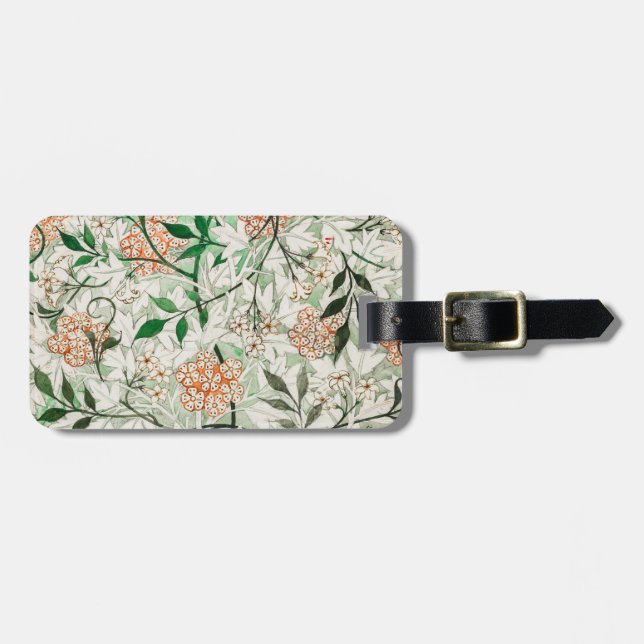 Étiquette À Bagage William Morris Jardin de Jasmin Fleur Classique (Devant horizontal)