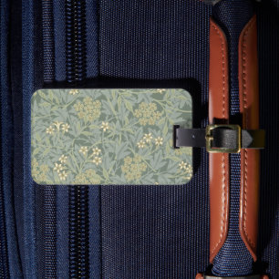 Étiquette À Bagage William Morris Jasmine Bleu Vert Art Botanique