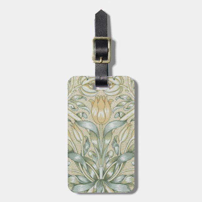 Étiquette À Bagage William Morris Motif Grenade Antique Lily (Devant Vertical)