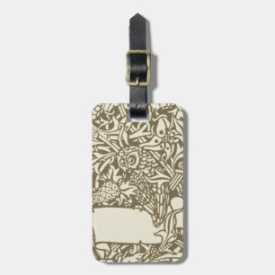Étiquette À Bagage William Morris Owl Floral Design Vintage
