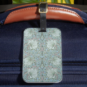 Étiquette À Bagage William Morris - Pimpernel : Fleurs bleues et vert