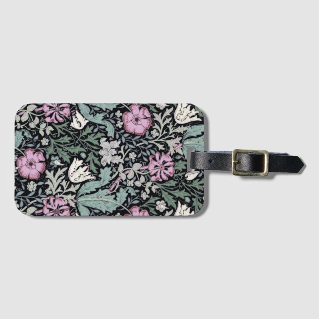 Étiquette À Bagage William Morris Poppy Botanical Victorian Wallpaper (Devant Horizontal)