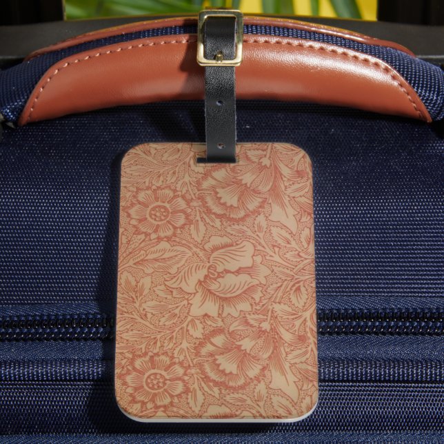 Étiquette À Bagage William Morris Poppy Fleur Florale Rose (Insitu Rectoal 2)