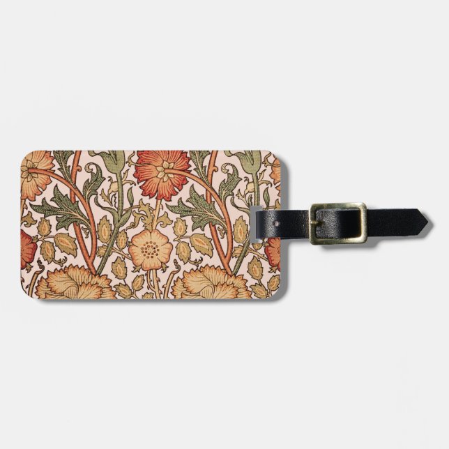 Étiquette À Bagage William Morris Rose Flower Fond d'écran Motif (Devant horizontal)