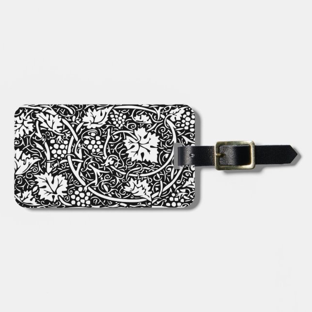 Étiquette À Bagage William Morris Vin de raisin noir blanc (Devant horizontal)