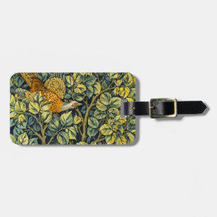 Étiquette À Bagage William Morris Vintage Faisan Écureuil Fleur