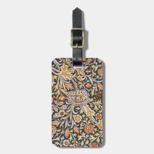 Étiquette À Bagage William Morris Vintage Trent Motif Floral Bleu