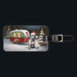 Étiquette À Bagage Winter Great Dane Caravan Christmas Adventure<br><div class="desc">Laissez-vous tenter par la magie d'une nuit d'hiver enneigée alors qu'une caravane glisse gracieusement à travers le paysage illuminé par la lune. La beauté sereine de la neige scintillante et l'éclat enchanteur de la lune créent une scène captivante, promettant une aventure de Noël inoubliable remplie de chaleur, de joie et...</div>