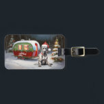 Étiquette À Bagage Winter Great Dane Caravan Christmas Adventure<br><div class="desc">Laissez-vous tenter par la magie d'une nuit d'hiver enneigée alors qu'une caravane glisse gracieusement à travers le paysage illuminé par la lune. La beauté sereine de la neige scintillante et l'éclat enchanteur de la lune créent une scène captivante, promettant une aventure de Noël inoubliable remplie de chaleur, de joie et...</div>