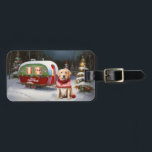 Étiquette À Bagage Winter Labrador Caravan Christmas Adventure<br><div class="desc">Laissez-vous tenter par la magie d'une nuit d'hiver enneigée alors qu'une caravane glisse gracieusement à travers le paysage illuminé par la lune. La beauté sereine de la neige scintillante et l'éclat enchanteur de la lune créent une scène captivante, promettant une aventure de Noël inoubliable remplie de chaleur, de joie et...</div>