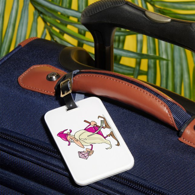 Étiquette À Bagage Wizard Gnome with Large Diamond Gemstone (Créateur téléchargé)