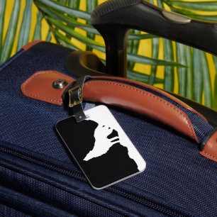 Étiquette À Bagage Wolf Black & White Pop Art