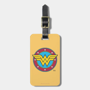 Étiquette À Bagage Wonder Woman   Logo Cercle & Etoiles