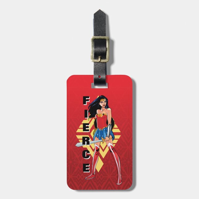 Étiquette À Bagage Wonder Woman with Sword - Fierce (Devant Vertical)