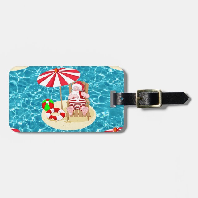 Étiquette À Bagage xmas beach santa claus (Devant horizontal)