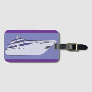 Étiquette À Bagage Yacht à moteur de luxe Superyacht moderne blanc