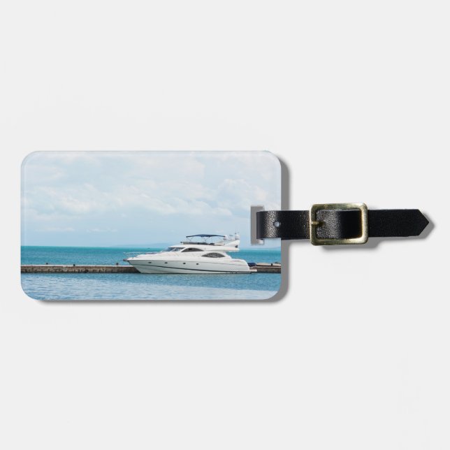 Étiquette À Bagage Yacht au mouillage (Devant horizontal)